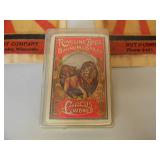 VINTAGE 1973 LION DESIGN RINGLING BROS BARNUM & BAILEY PLAYING CARDS FULL SET IN BOX - WITH 2 VINTAGE 5 CENT CIRCUS POPCORN BAGS - SEE PICTURES!