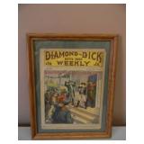 VINTAGE DIAMOND-DICK JR. BOYS BEST WEEKLY MAGAZINE - NO.234 - IN FRAME - SEE PICTURES!