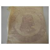 VINTAGE ORIGINAL SLEEPY EYE MILLING CO. - INDIAN CHIEF OLD SLEEPY EYE ADVERTISING SIGN ON MATERIAL - VERY COOL! - APPROX 12" BY 15" - SEE PICTURES!