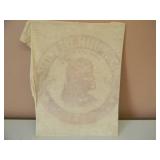 VINTAGE ORIGINAL SLEEPY EYE MILLING CO. - INDIAN CHIEF OLD SLEEPY EYE ADVERTISING SIGN ON MATERIAL - VERY COOL! - APPROX 12" BY 15" - SEE PICTURES!