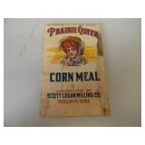 VINTAGE PRAIRIE QUEEN CORN MEAL 3 1/2 POUND SACK - SHELDON, IOWA - SEE PICTURES!