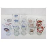 Lot of 10 Glass Sam Adams Branded Beer Pints and Pilsner Glasses