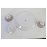 Set of 13 Melamine Parasol Dishes (1 large platter, 4 small plates, 4 small bowls, 4 medium bowls)