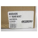 Carlisle 655406 11" Round Bread Basket - Polypropylene, Oatmeal (Pack of 6)