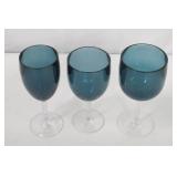 Lot of 12 Teal Carlisle Epicure Goblets (4 x 12oz, 4 x 15 oz., 4 x 16.5 oz.)
