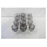 Lot of 12 Smoke Carlisle Epicure Goblets (4 x 12oz, 4 x 15 oz., 4 x 16.5 oz.)