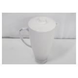 Pair of Carlisle EP3002 74-oz Plastic Pitchers w/ Lid, Plastic, White - Unbreakable Melamine