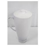 Pair of Carlisle EP3002 74-oz Plastic Pitchers w/ Lid, Plastic, White - Unbreakable Melamine