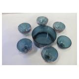 Carlisle Teal Bowl Set with Serving Bowl and 6 Side Bowls