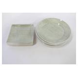 Set of 12 Carlisle Jade Colored Plates (12.5" Round Chargers x 6) + (9" Square Plates x 6)