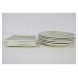 Set of 12 Carlisle Jade Colored Plates (12.5" Round Chargers x 6) + (9" Square Plates x 6)