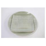 Set of 12 Carlisle Jade Colored Plates (12.5" Round Chargers x 6) + (9" Square Plates x 6)