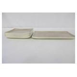 Set of 8 Carlisle Grove Adobe Plates and Serving Trays (2 Trays + 6 Plates)