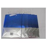 6 Pack of Gift Bags - Large - NOW IS A GOOD TIME TO LOWER YOUR EXPECTATIONS - Blue/Silver