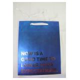 6 Pack of Gift Bags - Large - NOW IS A GOOD TIME TO LOWER YOUR EXPECTATIONS - Blue/Silver
