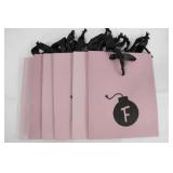 6 Pack of Gift Bags - Medium - F BOMB - Pink/Black