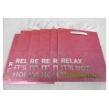 6 Pack of Gift Bags - Medium - RELAX ITS NOT HOMEMADE - Pink/Silver