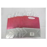 6 Pack of Gift Bags - Medium - RELAX ITS NOT HOMEMADE - Pink/Silver