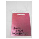 6 Pack of Gift Bags - Medium - RELAX ITS NOT HOMEMADE - Pink/Silver