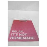 6 Pack of Gift Bags - Medium - RELAX ITS NOT HOMEMADE - Pink/Silver