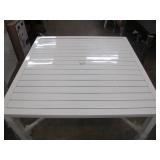 Hampton Bay Square Metal Outdoor Dining Table White