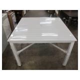Hampton Bay Square Metal Outdoor Dining Table White