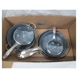 Greenpan 10PC Stainless Steel Nonstick Cookware Set - Ceramic Coated