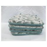 Pack of 4 Sunbrella Fabric Outdoor Seat Cushions - Leaf Pattern