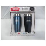 Thermos Stainless Steel Vacuum Insulated Tumblers, 2 Pack - Blue & Black