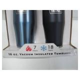 Thermos Stainless Steel Vacuum Insulated Tumblers, 2 Pack - Blue & Black