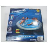 H2OGO! CoolerZ Aqua Blue Island Pool Float with Inflata-Shield Puncture Resistant Vinyl Material