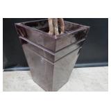 Decorative Black Metal Indoor/Outdoor Pot with Real Wood Tree Branches - Slight Dents