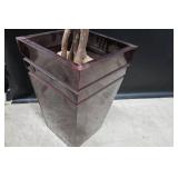 Decorative Black Metal Indoor/Outdoor Pot with Real Wood Tree Branches - Slight Dents