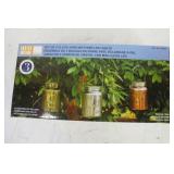 Set of 3 Inside Outside Garden Glass Jars with Mini LED Lights