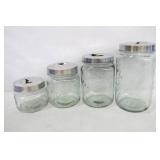 TTU Glass Mason Craft and More 4-Piece Glass Canister Set