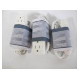 3-Outlet Mini Power Strip with 1.5 ft. Cord - 3 Pack