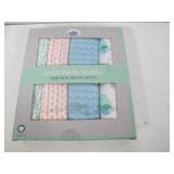 NEW Peekaboo Organic 100% Cotton Muslin Swaddles - 4 pack - Assorted Colors/Prints