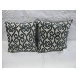 Studio Chic Home Decorative Pillows - 2 Pack Matching Cream/Green