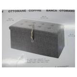 Charcoal Gray Foldable Storage Bench/Footrest/Coffee Table Ottoman by Seville Classics