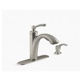 Kohler Linwood® pull-out kitchen faucet with soap/lotion dispenser - Vibrant Stainless