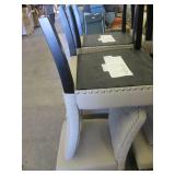 Set of 4 Matching Fabric Covered Beaded Elegant Dining Room Chairs - Beige