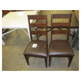 Pair of A-America CTRRT255K Carter Collection 40" Side Chairs with Ladderback, Faux Leather Upholstery - Cut on Seat