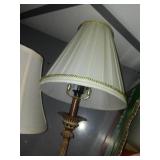 Lamps, roaster pan, Pyrex baking dishes.