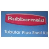 Rubbermaid Shelf, Levelor curtain rods.