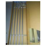 Rubbermaid Shelf, Levelor curtain rods.