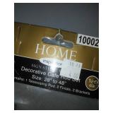 Rubbermaid Shelf, Levelor curtain rods.