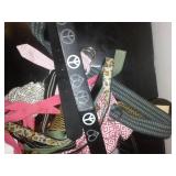 Dozens of ties and belts.