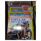 Collectible magazines, art and & tin.