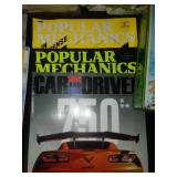 Collectible magazines, art and & tin.