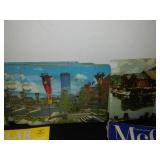 Collectible magazines, art and & tin.